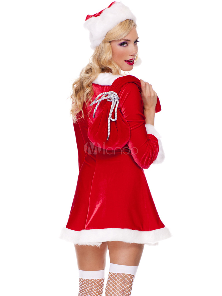 Sexy Santa Claus Trajes De Mujer Rojo Para Navidad