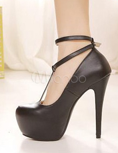 Sexy Almond Toe PU Leather Woman's Platform Pumps - Milanoo.com