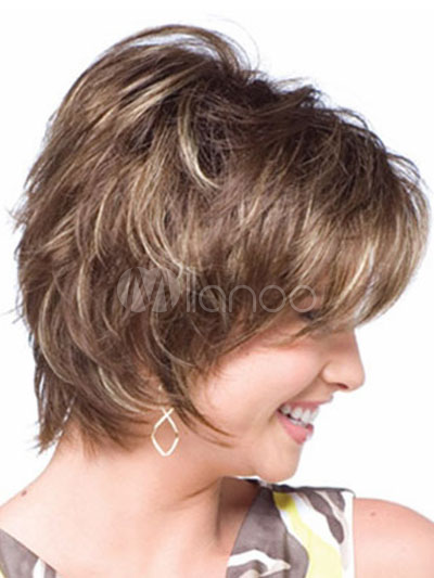 Women Hair Wigs 2018 Natural Flaxen Full Volume Curls Short Synthetic ...