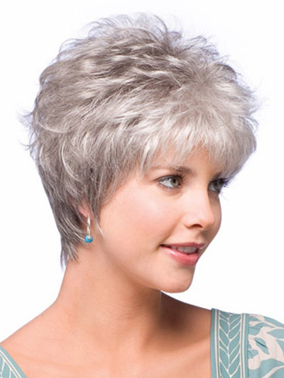 Women's Clothing Accessories | Woman Short Wig Tousled Curly Heat Resistant Fiber Silver Wig - XJ34736