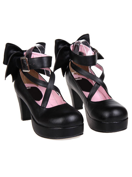 Costumes Lolita | Sweet Platform Heels Lolita Shoes Ankle Straps Round Toe - KZ90294