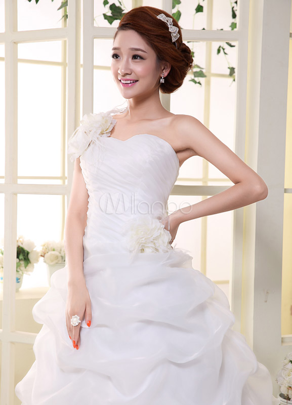 feathered floor length gown