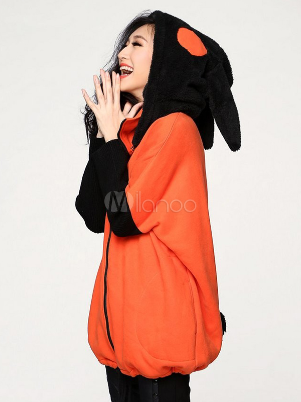 Novelty TwoTone Cotton Hoodie For Woman