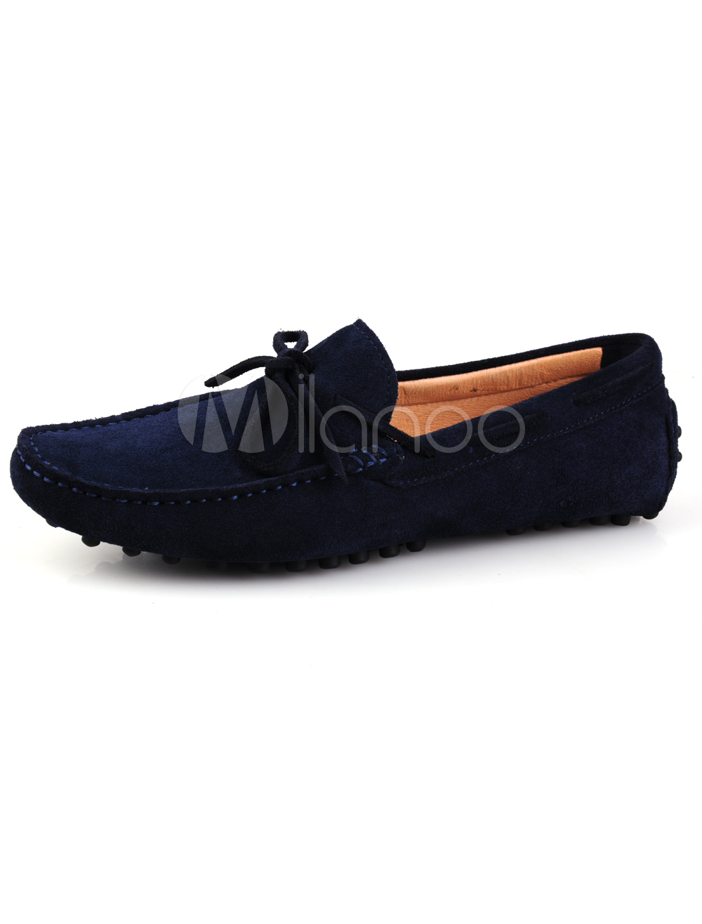 Deep Blue Chic Cowhide Loafers Chic Men's Shoes - Milanoo.com