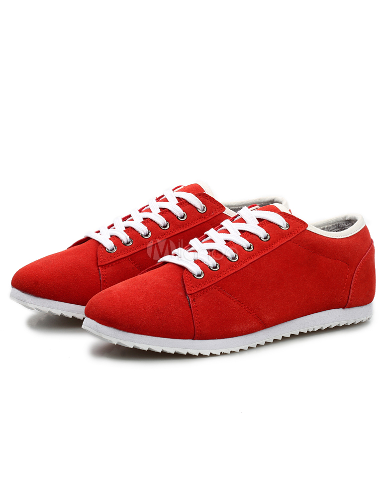 Stylish Round Toe Suede Leather Sneakers for Women - Milanoo.com