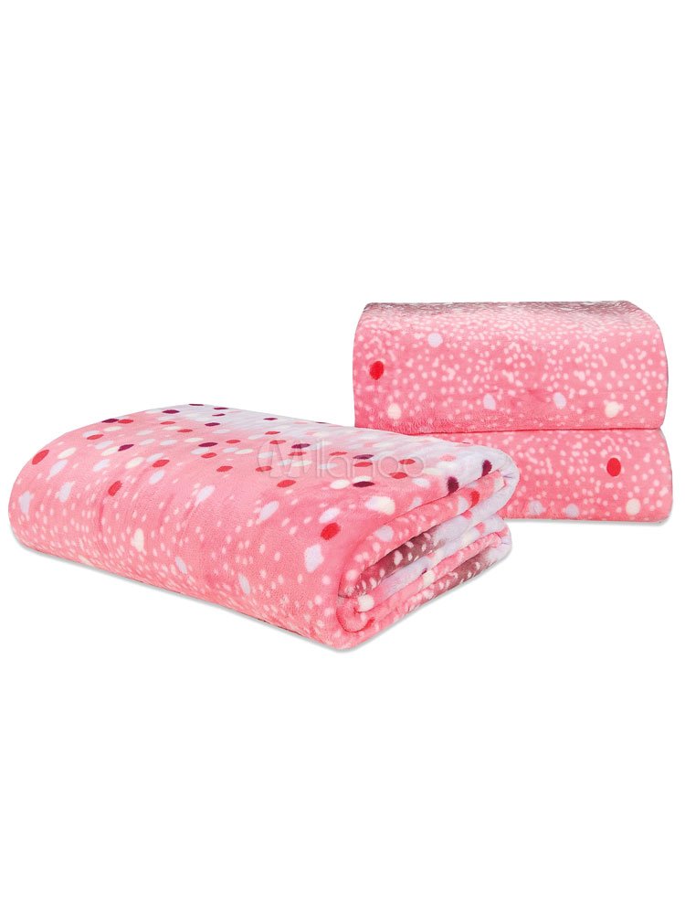 Pretty Multi Color Polka Dot Microfiber Blanket