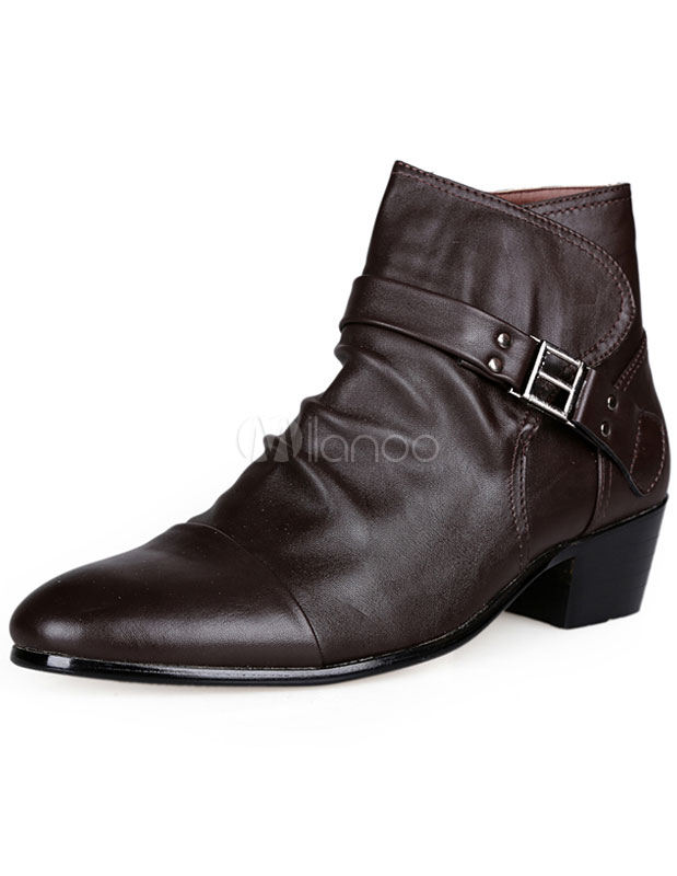 brown buckle boots mens