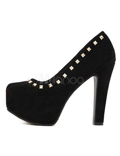 black heels square heel