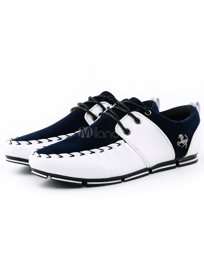 Quality White Round Toe Leather Man's Casual Shoes