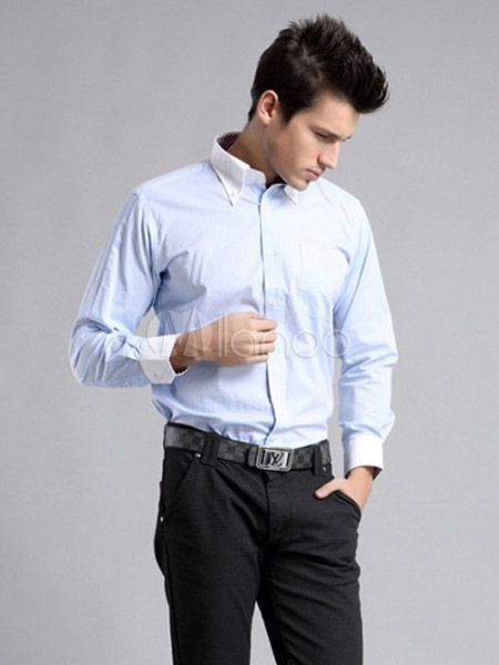 light blue button down shirt men