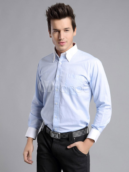 mens light blue formal shirt