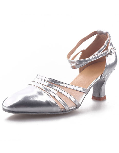 Almond Toe Color Block Ankle Strap Modern Latin Shoes - Milanoo.com