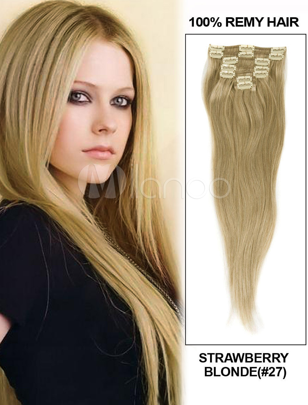 Fabulous Layered Straight Human Hair 24 inches Clip in Hair Extensions