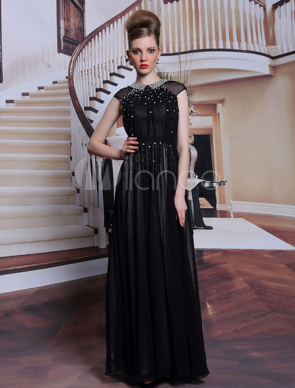 black dress with rhinestones