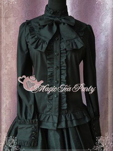 Long Sleeves Bow Pure Cotton Lolita Shirt - Milanoo.com