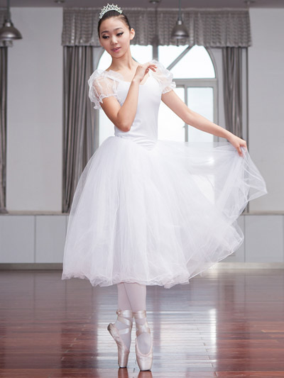 White Organza Ethereal Womens Ballett Dress 