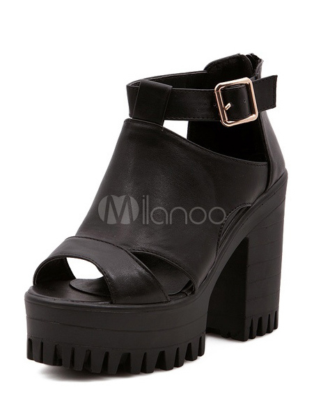 Sandalias negras moda - Milanoo.com