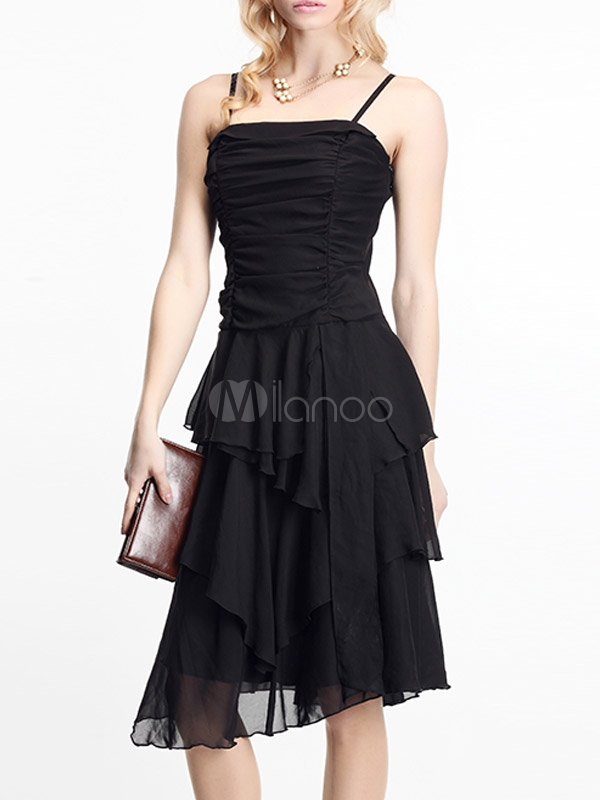 tiered strappy skater dress