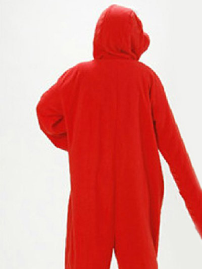 Kigurumi Pajamas Sesame Street Onesie For Adult Unisex fleece Flannel Red Anime Halloween - Costumeslive.com