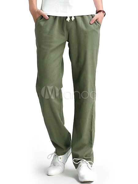 Cozy di pantaloni della tuta pantaloni dritti di lino uomini belli -  Milanoo.com
