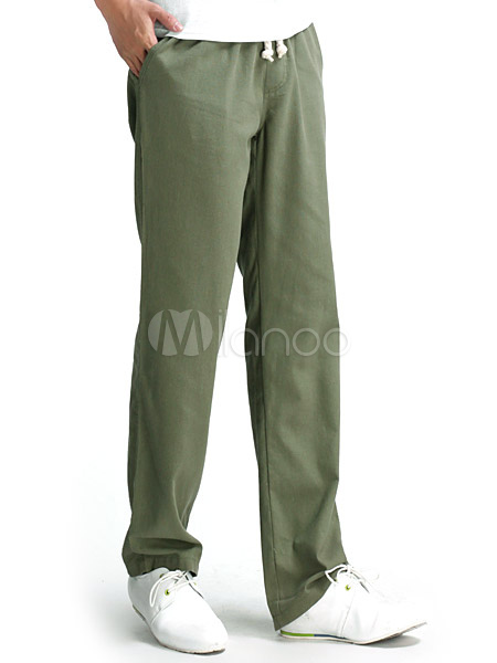 Cozy di pantaloni della tuta pantaloni dritti di lino uomini belli -  Milanoo.com