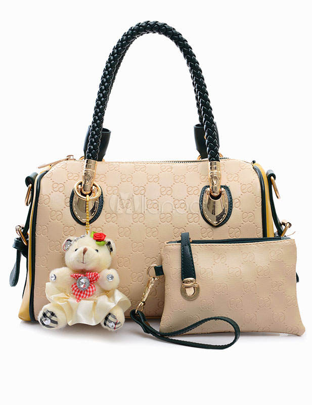 Yellow PU Leather Sweet Tote Bag for Woman - Milanoo.com