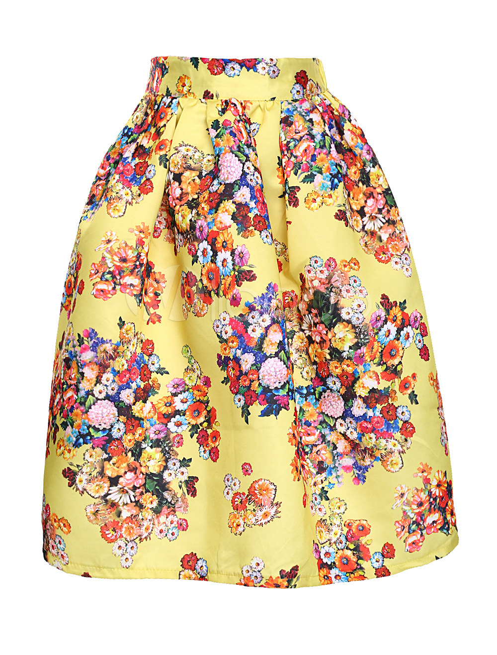 Fashion Floral Print Polyester Womens Skirt - Milanoo.com