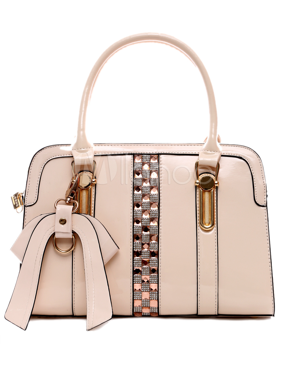 white purse with bow