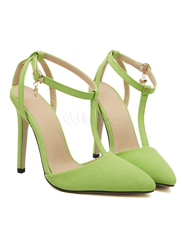 Sexy Green Pointed Toe Leather Platform Pumps For Woman - Milanoo.com