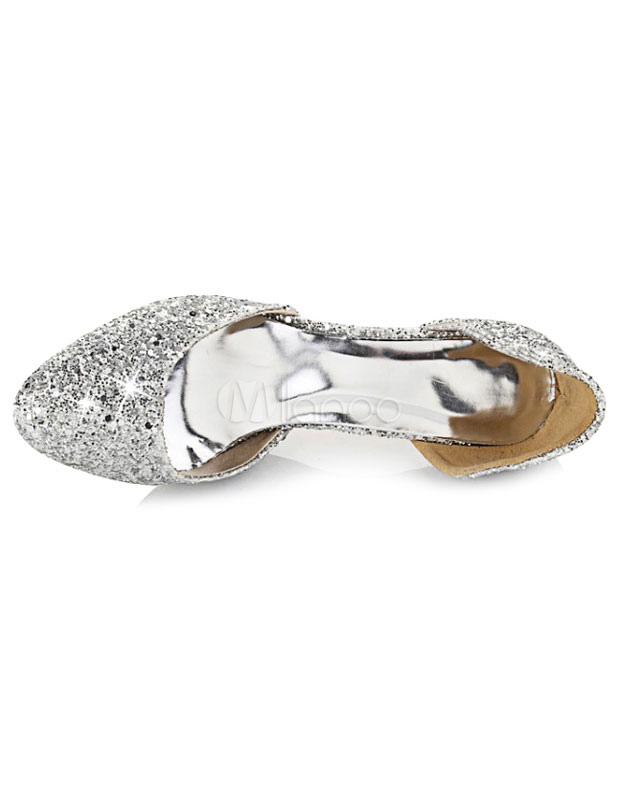 silver sequin flat sandals