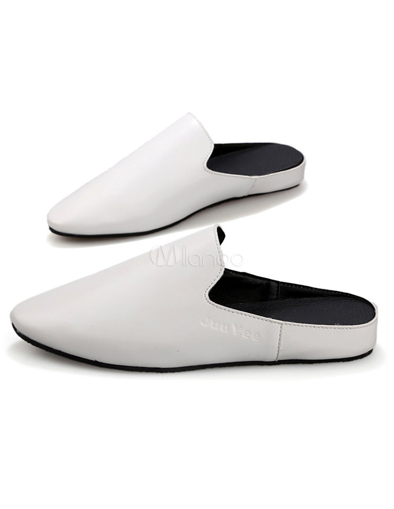 pointed backless loafers