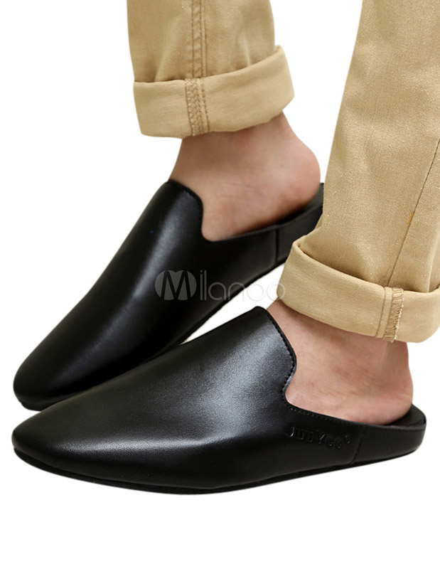 backless leather loafers