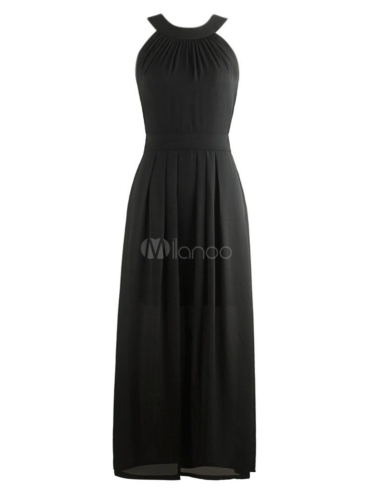 Sexy Floor-Length Backless Women's Maxi Dress With High Waist - Milanoo.com