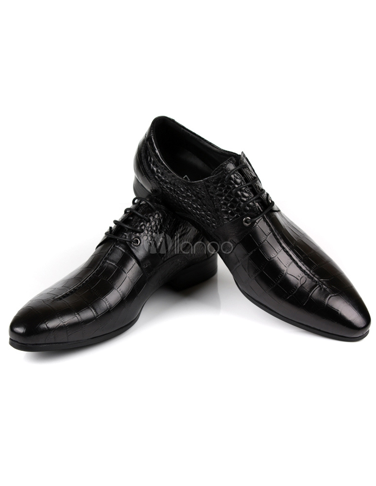 Formal Leather Pointed Toe Groom's Wedding Shoes - Milanoo.com