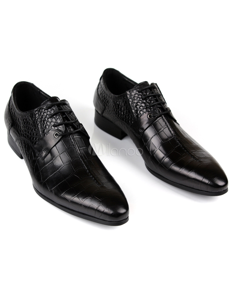 Formal Leather Pointed Toe Groom's Wedding Shoes - Milanoo.com