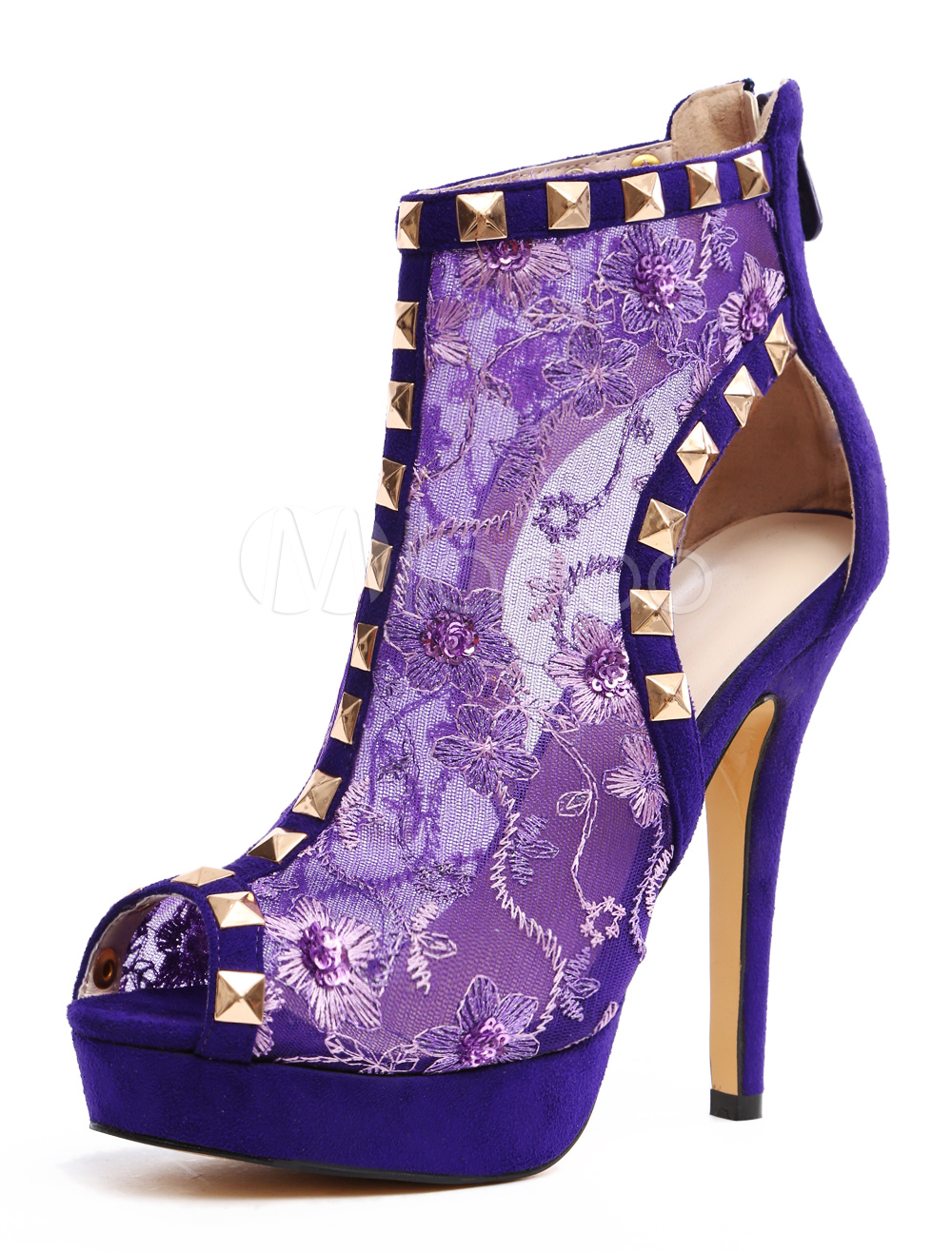 purple studded heels