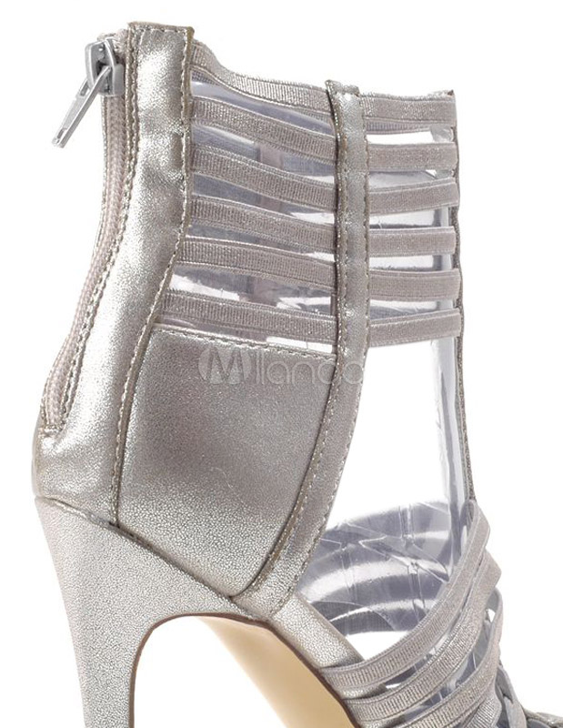silver gladiator sandals heels