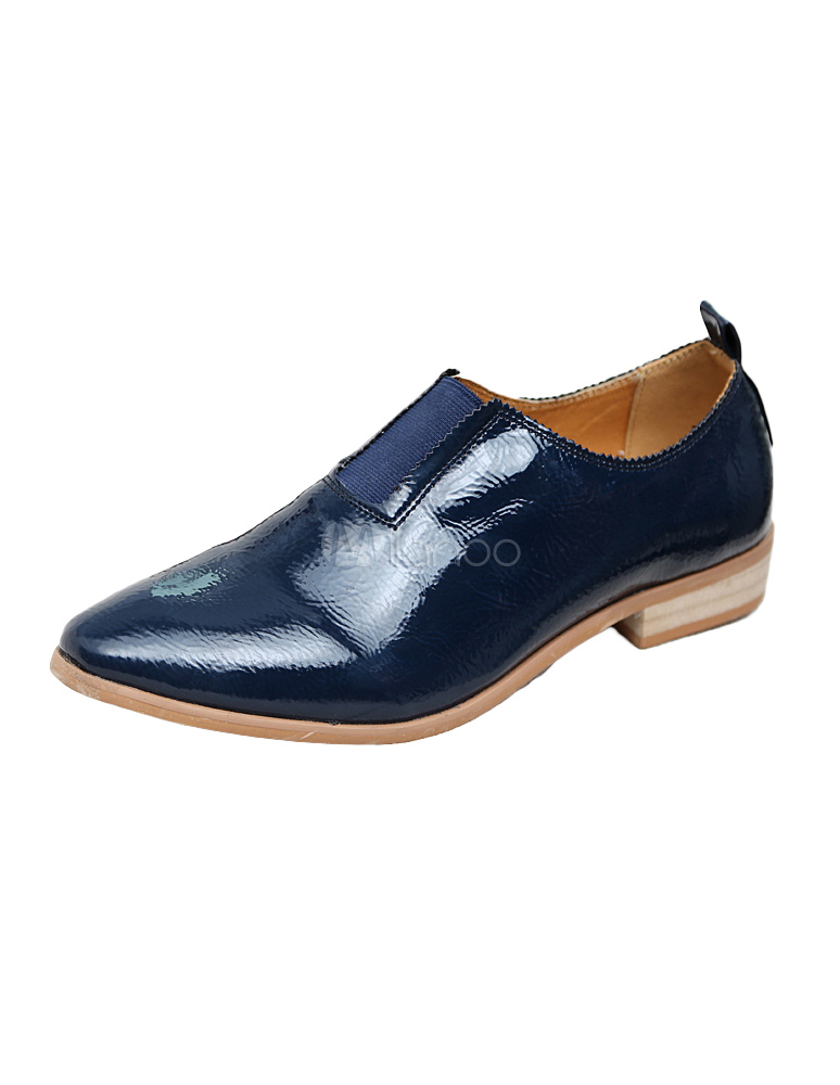 chaussure vernis bleu marine homme