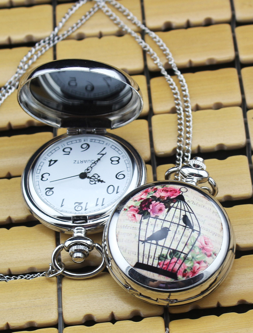 Vintage Personalized Wedding Pocket Watch With Mirror