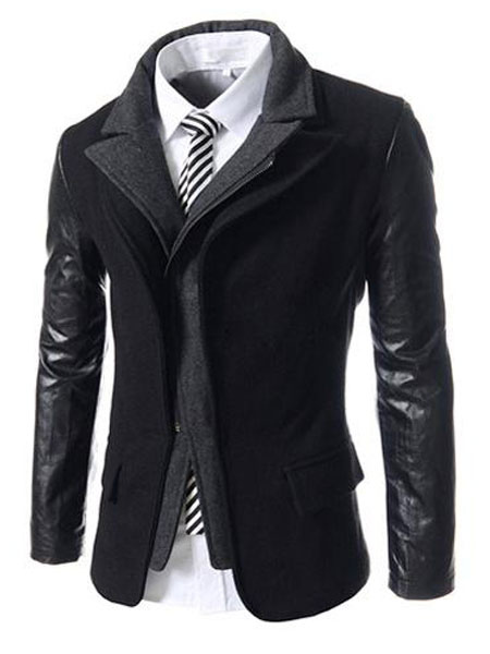 Business Casual Synthetic Two-Tone Slim Fit Casual Jacket For Men ...