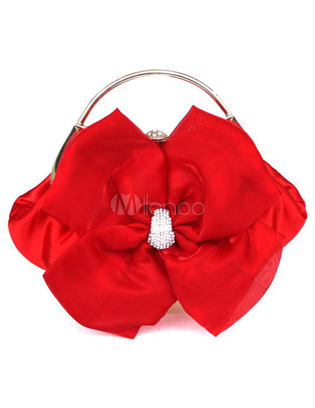 Silk Flower Shape Evening Bag With Rhinestone For Woman - Milanoo.com