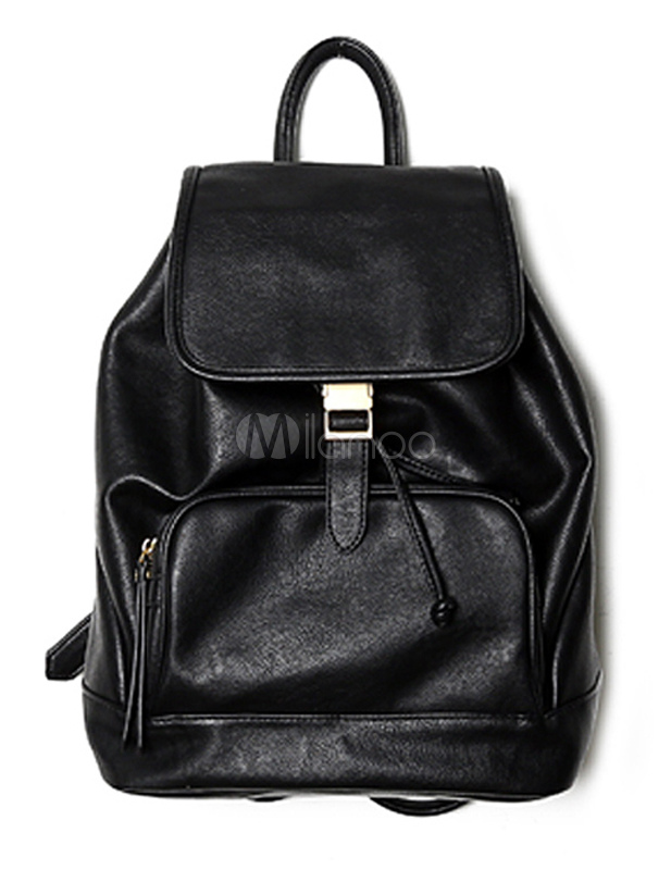 Solid Color Vertical Backpack - Milanoo.com