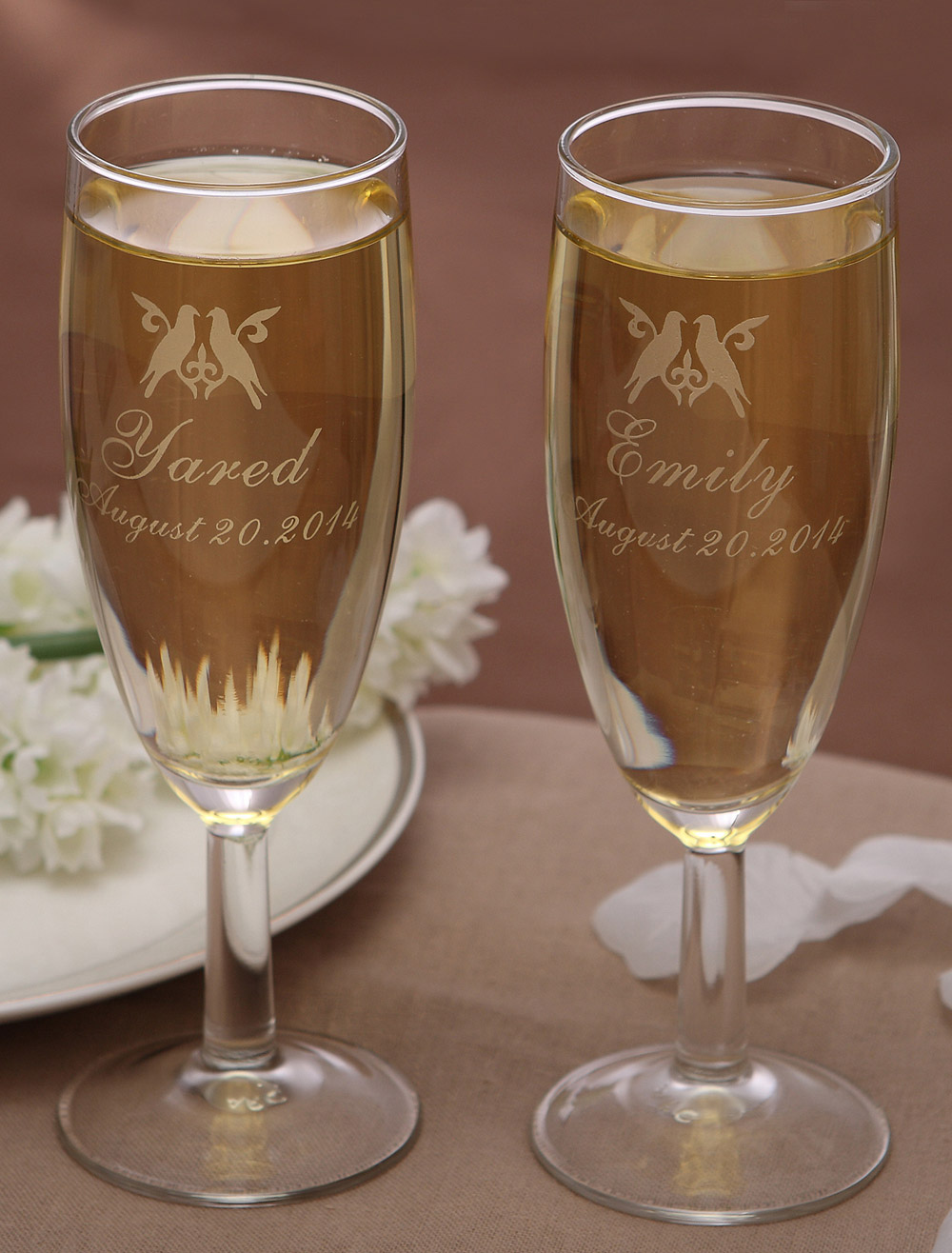 Verre à vin pour le mariage personnalisé à peid de verre - Milanoo.com