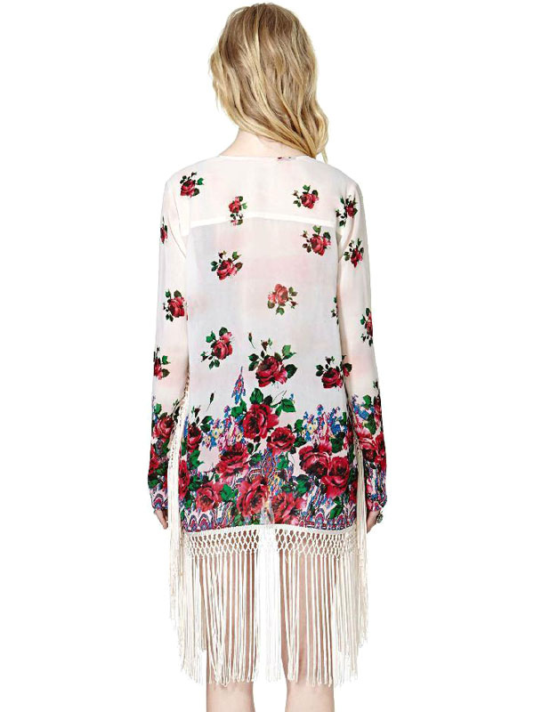 WEIYAN Women's Tops Loose Chiffon Kimono Cardigan Beach
