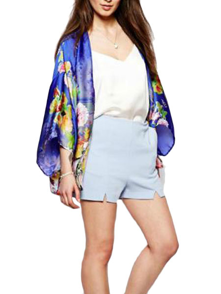 royal blue kimono cardigan