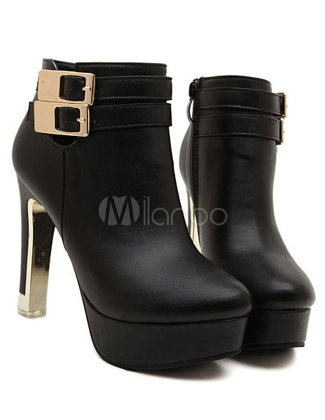chunky heel platform bootie