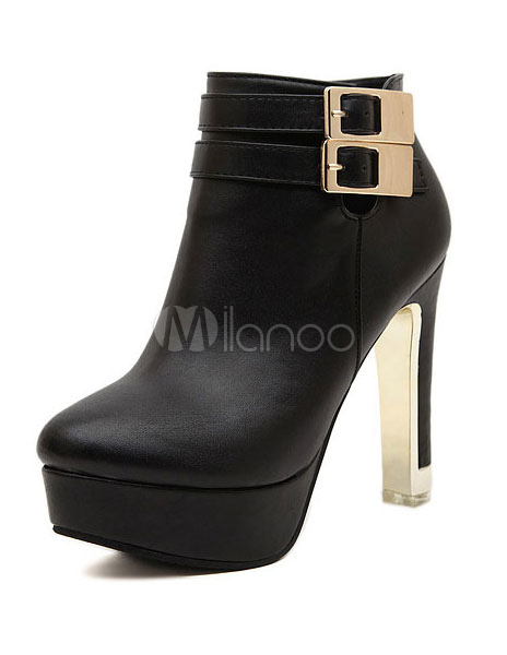 chunky heel platform bootie