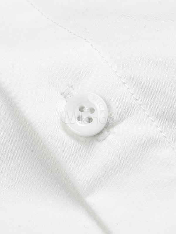 White Long Sleeve Shirt - Milanoo.com