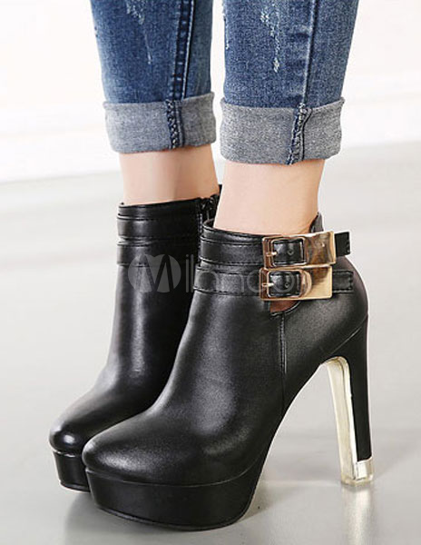chunky heel platform bootie