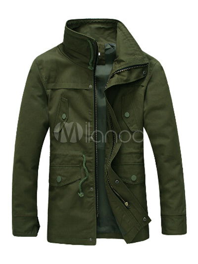 Jacket with Stand Collar - Milanoo.com
